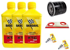 KIT/TAGLIANDO SHIVER 750 BARDAHL XTC 15W50 FILTRO OLIO ARIA ORIGINALE CANDELE - Foto 1 di 4