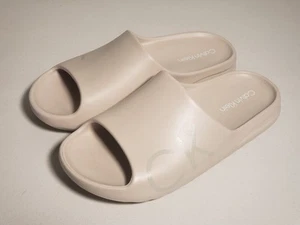 Men's Size 11 Calvin Klein Slides Beige CK Sandals - Picture 1 of 7