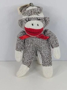 Sock Monkey Plush Ornament Midwest of Cannon Falls Sleepy Eyes 5.25" - Picture 1 of 7