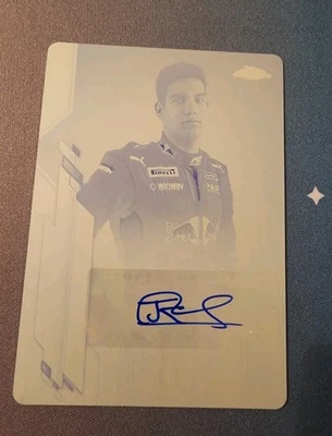 2020 Topps Chrome F1 Printing Plate Magenta 1/1 Jehan Daruvala Auto F1A-JD RC - Image 1 of 2