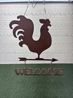 welcome sign tin metal Roster - Image 1 of 4