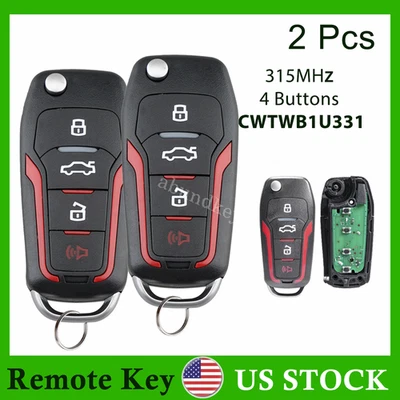 2 Llavero abatible remoto para auto Ford Lincoln Mercury 4D63 chip mejorado CWTWB1U311 Foto 1 de 4