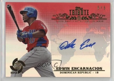 2013 Topps Tribute WBC Auto Red /5 Edwin Encarnacion #WTA-EE2 Auto - Image 1 of 2