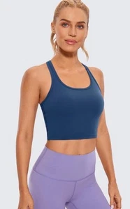 NWT CRZ YOGA Butterluxe Womens Racerback Bra Longline Padded Crop Tank Top Small - Picture 1 of 6