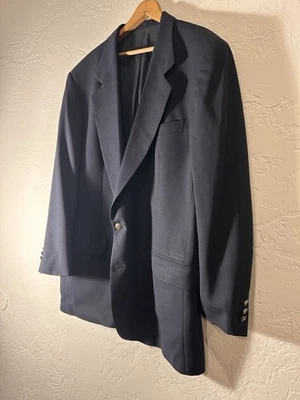 Blazer Oscar de la Renta Hombre Azul Marino 2 Botones Cresta Dorada Botones Talla ~ 44L Foto 1 de 4