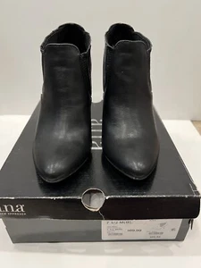 Black High Heels Ankle Boots 7.5 Worn Few Times Perfect Condition With Box - Picture 1 of 7