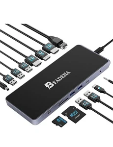 Lightweight 14-in-1 USB C Docking Station for Enhanced Laptop Functionality - Picture 1 of 1