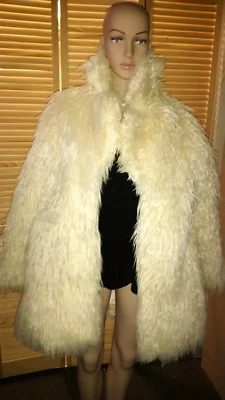Vintage Funky 1970's Pimped Out, Disco Curly Faux Mongolian/Sheepskin Coat - Image 1 of 3