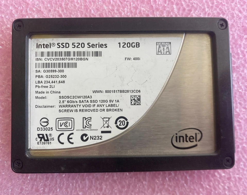 Intel 520 Series 120GB 6Gbps SATA III 2.5" SSDSC2CW120A3 Solid State Drive SSD - Image 1 of 2