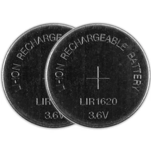 2X LIR1620 LITHIUM AKKU BATTERIE 3,6V 15mAH RECHARGEABLE LI-ION (ersetzt CR1620) - Bild 1 von 3