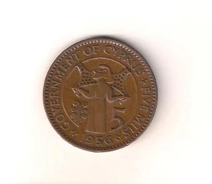 CYPRUS 1956 5 mils QUEEN ELIZABETH II BEAUTIFUL COLLECTIBLE VERY FINE COIN - Picture 1 of 2