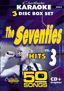 CHARTBUSTER KARAOKE 5093 The SEVENTIES Top 50 SONGS ON 3 CDG'S NEW!! 3 Day Ship - Picture 1 of 6