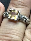 vintage sterling silver citrin ring Size 5.5 signed FAS