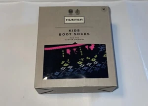 Hunter Kids Boot Sock Arcade OZONE/SOLAR Size XL (4-6) - Picture 1 of 12