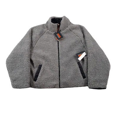 Bass Outdoor Reversible Fleece Zip Jacket Womens XL Grey Black Sherpa $89 - Image 1 of 4