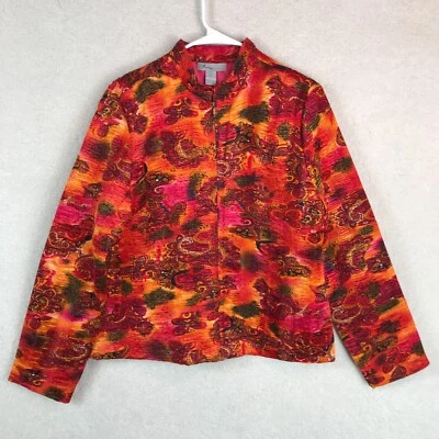 Chaqueta De Colección Para Mujer Grande Roja Naranja Analogía Ligera Colorida Abuela Foto 1 de 4