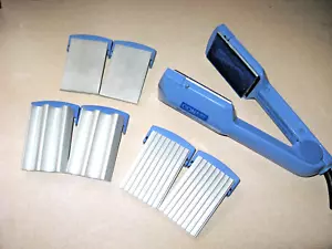 CONAIR SHINY STYLES 4 in 1 STRAIGHTNER (velvet), CRIMPER, WAVER, IRON BLUE - Picture 1 of 3