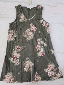 Maurices Womens Olive Green Floral Sleeveless Dress,sz Large. - Picture 1 of 6