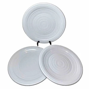 3 Artistic Accents Melamine 8.5” Swirl Plates Light Gray Salad/Dessert Dishes - Picture 1 of 6