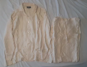 Dunhill Silk Pajama Set Mens size XL  Cream/Ivory Loungewear Vintage Swiss Made - Picture 1 of 18