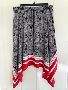 LAUREN Ralph Lauren Rock 12 schwarz Paisley Taschentuchsaum Midi Gummibund N - Bild 1 von 8