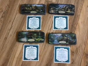 Thomas Kinkade’s Warm Welcome Signs Set Spring Summer Autumn Winter With COA - Picture 1 of 10