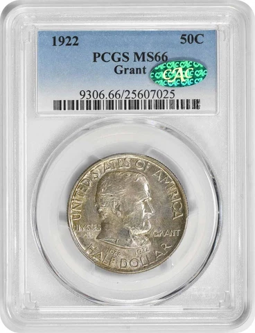 Grant Commemorative Silver Half Dollar 1922 MS66 PCGS (CAC) Cover