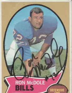 RON McDOLE 1970 TOPPS #63 FIRMADO - BILLETES DE BÚFALO - Imagen 1 de 1
