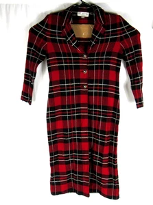 Chaqueta Larga Vintage St. John Duster Mujer Talla 6 Buffalo Cuadros 3 Botones - Imagen 1 de 13