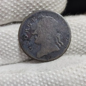 1779 Evasion Half Penny GEORGE REIGNS BATER SEA Colonial Coin - Picture 1 of 7