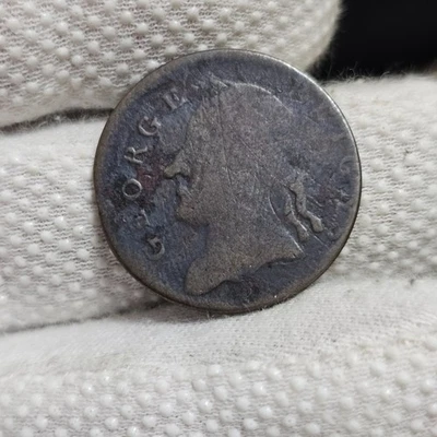 Moeda colonial 1779 Evasion Half Penny George Reins Bater Sea - Imagem 1 de 4