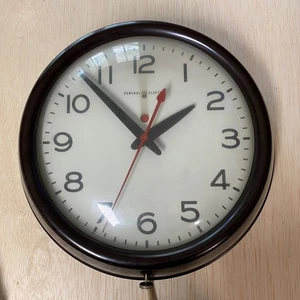 Reloj de pared escolar vintage General Electric ojo rojo • punto -2908A - 11" redondo - Imagen 1 de 16