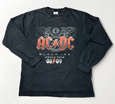Vintage Y2K ACDC Long Sleeve Band TShirt Black Ice Music Concert Tour Tee Medium - Image 1 of 4