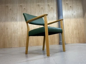Vintage Parker Knoll Mid Century Office Armchair in Green Antique Vinyl Leather - Picture 1 of 9