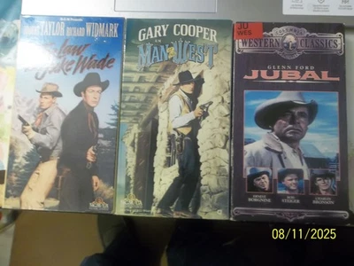 LOT OF 3~WESTERN CLASSICS~RARE OOP VHS MOVIES~MAN OF WEST~JUBAL~LAW/JAKE W~LT 17 - Image 1 of 4