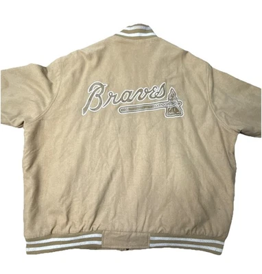Chaqueta aislante retro Atlanta Braves MLB béisbol tostado, talla: 4XL adulto Foto 1 de 4