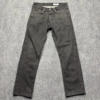 Jeans Gustin Para Hombres 31x26 #419 Cono Negro Elástico Ribete Denim Dobladillo Corto King Foto 1 de 4