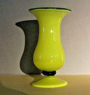Loetz Vase klein Tango - Glas gelb blau um 1920 antik - Bild 1 von 4