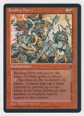 Silver Signed Raiding Party MP Fallen Empires Artist Quinton Hoover MTG Magic! - Image 1 of 2