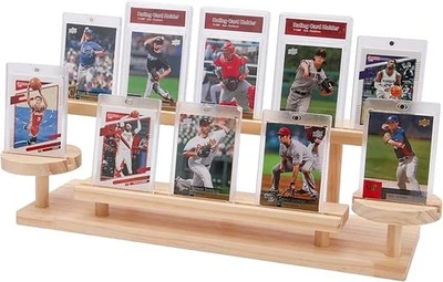 Wooden Trading Card Display Stand, 3-Tier Card Holder for Graded, Sports and ... - Image 1 of 2