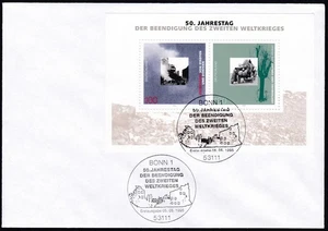Germany 1995 FDC Mi 1794/95 Block 31 Scott 1897 Souvenir Sheet End World War II - Picture 1 of 1