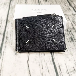 Maison Margiela MM6 Leather Retro Fold Dollar Buckle Wallet Black - Picture 1 of 9