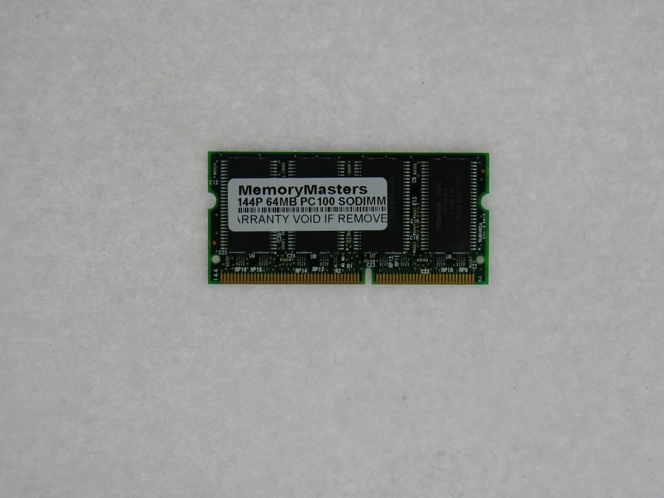 64MB  MEMORY 8X64 PC100 8NS 3.3V SDRAM 144 PIN SO DIMM - Image 1 of 1