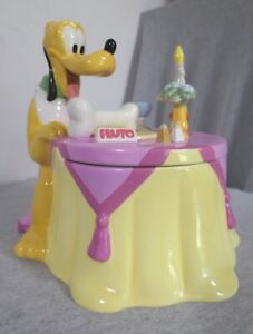 Walt Disney Auctions Pluto Eating Bisque Ceramic Cookie Jar 11" Ltd Edition 250