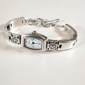 Brighton Tribeca Watch Bracelet Style Silver Plated 8 in Retired Needs Battery - Picture 1 of 15