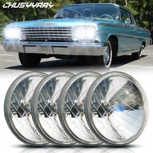 4pcs 5 3/4" 5.75 Halogen Headlights HI/LO Halo DRL for Pontiac GTO Grand Prix - Picture 1 of 12