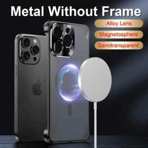 Metall Rahmenlose Magnetische MagSafe Handyhülle Für iPhone 15 Pro Max 14 Pro 13 - Bild 1 von 15