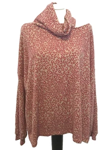 TERRA & SKY SUPER SOFT CUT OUT SHOULDER PINK PRINT KNIT Top Sz 3X - Picture 1 of 8
