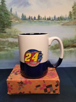 Taza de café Nascar Jeff Gordon #24 M Ware.  Vintage blanco/azul 16 oz Foto 1 de 4