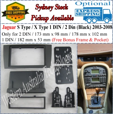 Fascia facial se adapta a Jaguar S X Type 2003-2008 individual doble uno dos tablero 1 2 DIN* Foto 1 de 4